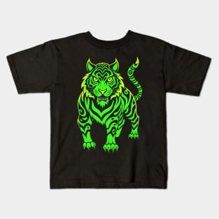 Tiger in neon green Kids T-Shirt